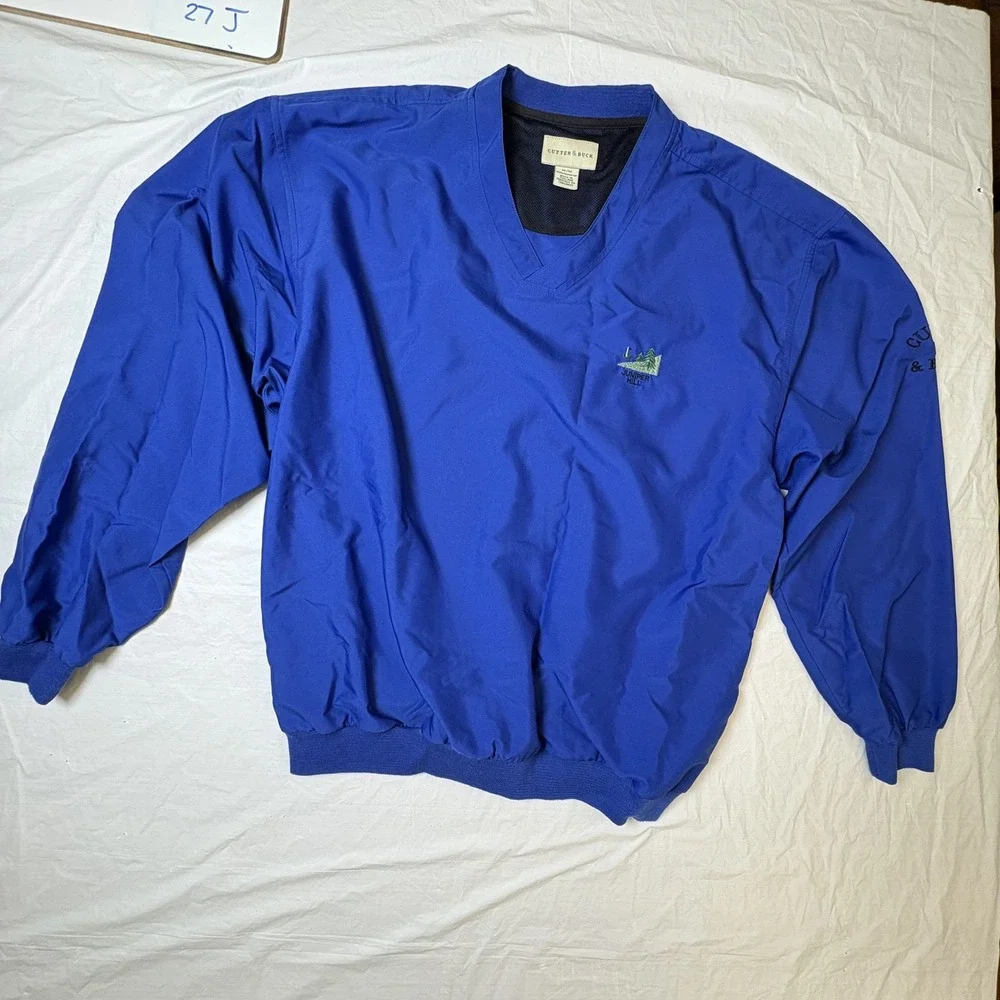 VTG Cutter & Buck‎ Mens Blue golf pullover windbreaker size Medium Juniper Hill